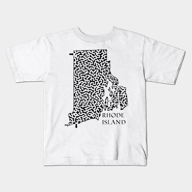 State of Rhode Island Maze Kids T-Shirt by gorff